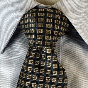 Brooks Brothers Makers Men’s Necktie - Blue & Tan Jacquard Silk Tie